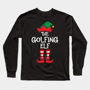 Golfing Elf Matching Family Christmas Sporty Long Sleeve T-Shirt